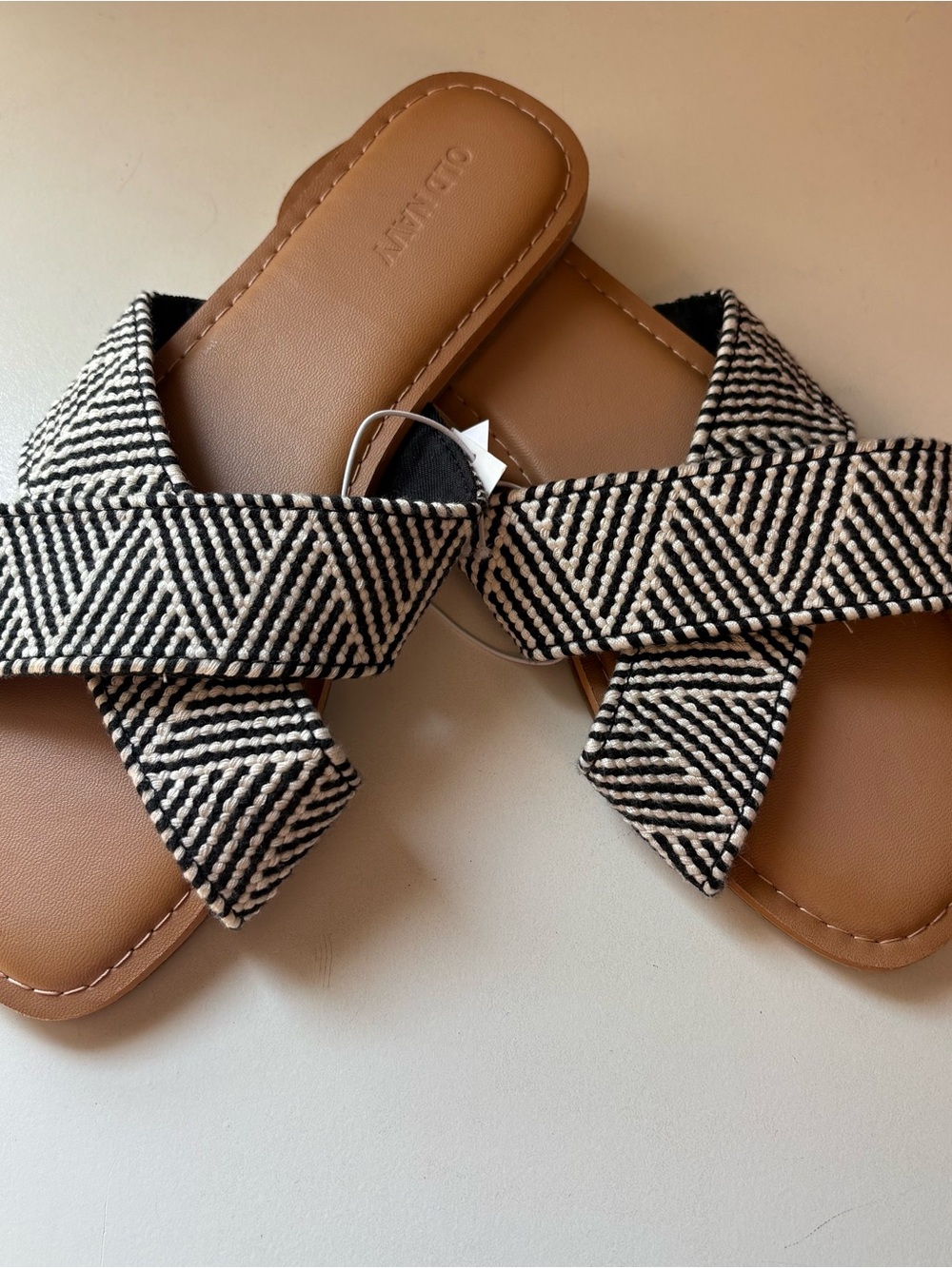 Black and White Sandals Size 8